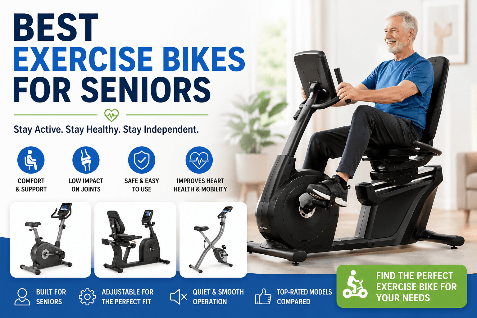 5 Best Exercise Bike for Seniors (2026): Top Picks, Reviews & Buying Guide