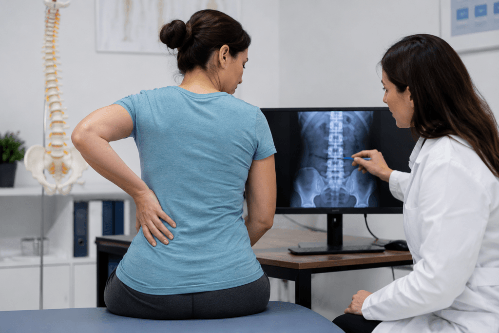 pain lower left back women