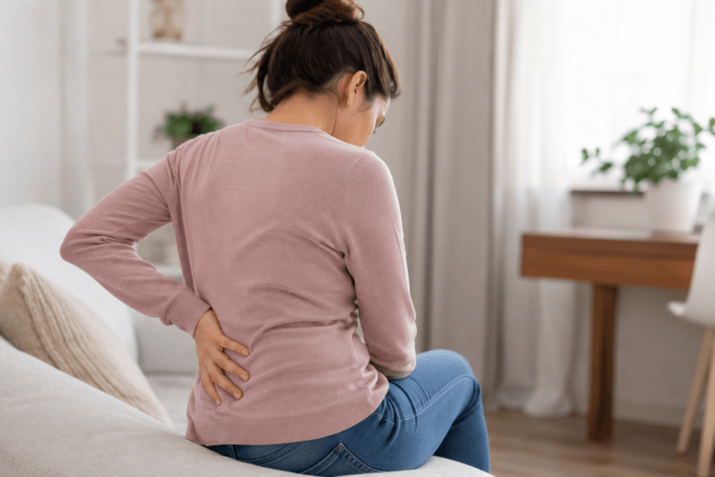 pain lower left back women