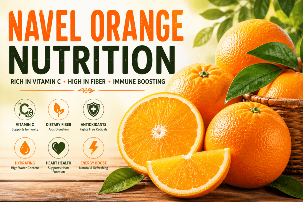 Navel Orange Nutrition Facts (2026): Calories, Carbs, Protein & Health Benefits