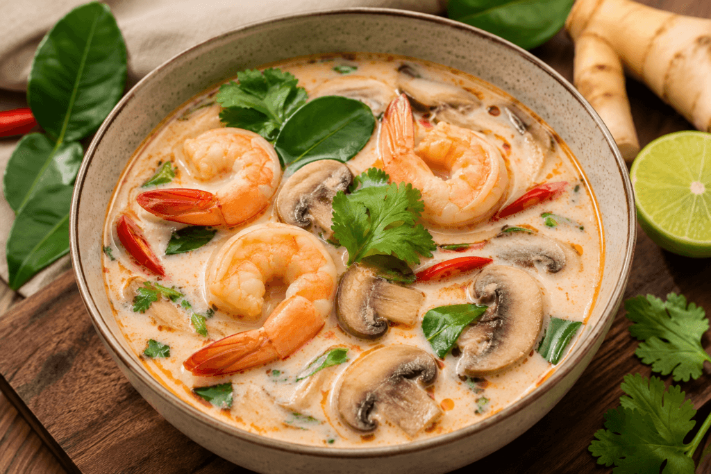 Thai Coconut Soup with Shrimp and Mushroom