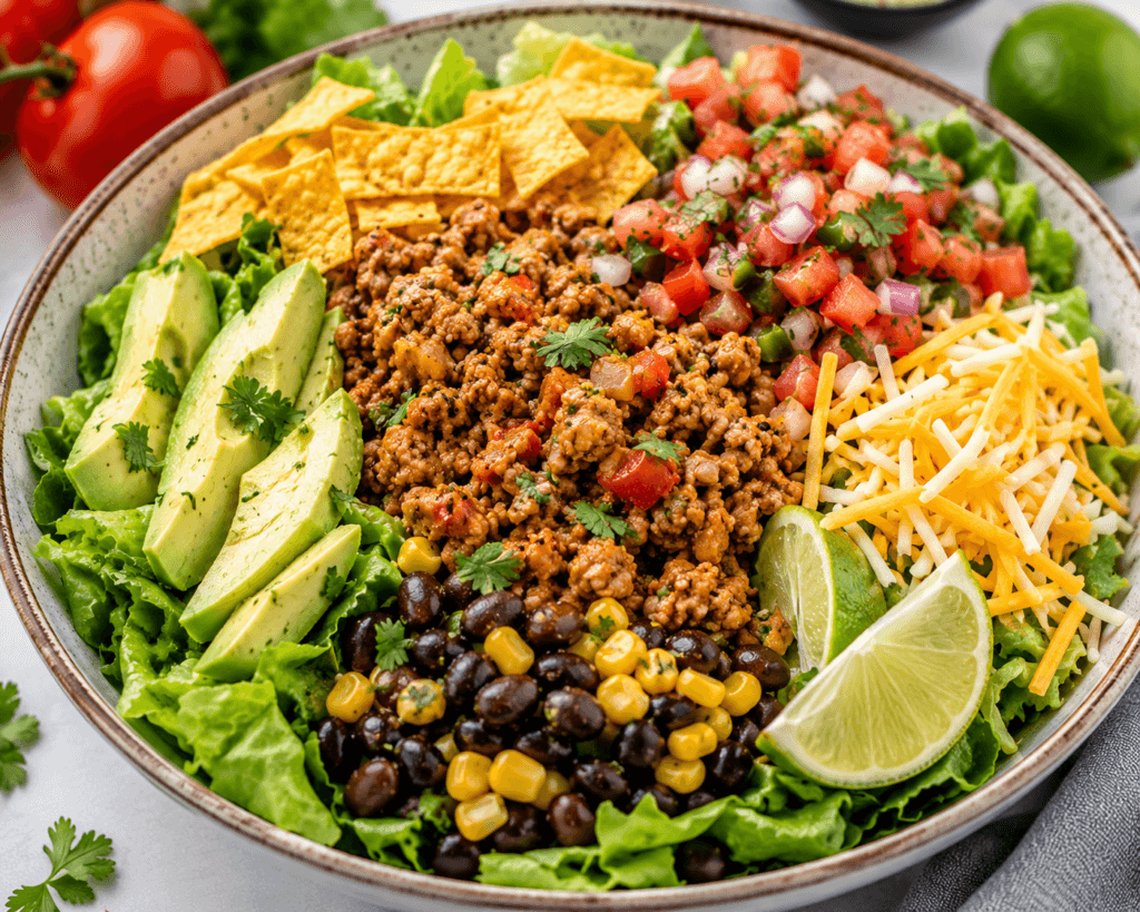 Turkey Taco Salad with Homemade Pico de Gallo