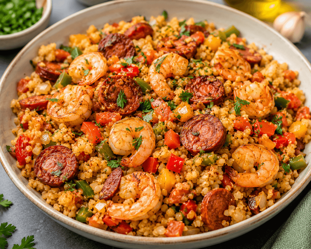Shrimp and Chorizo Jambalaya with Cauliflower Rice