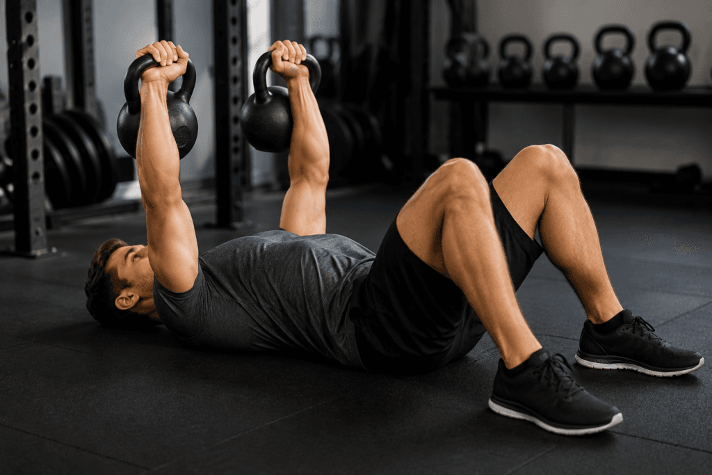 Kettlebell Chest Press (Double Kettlebell)