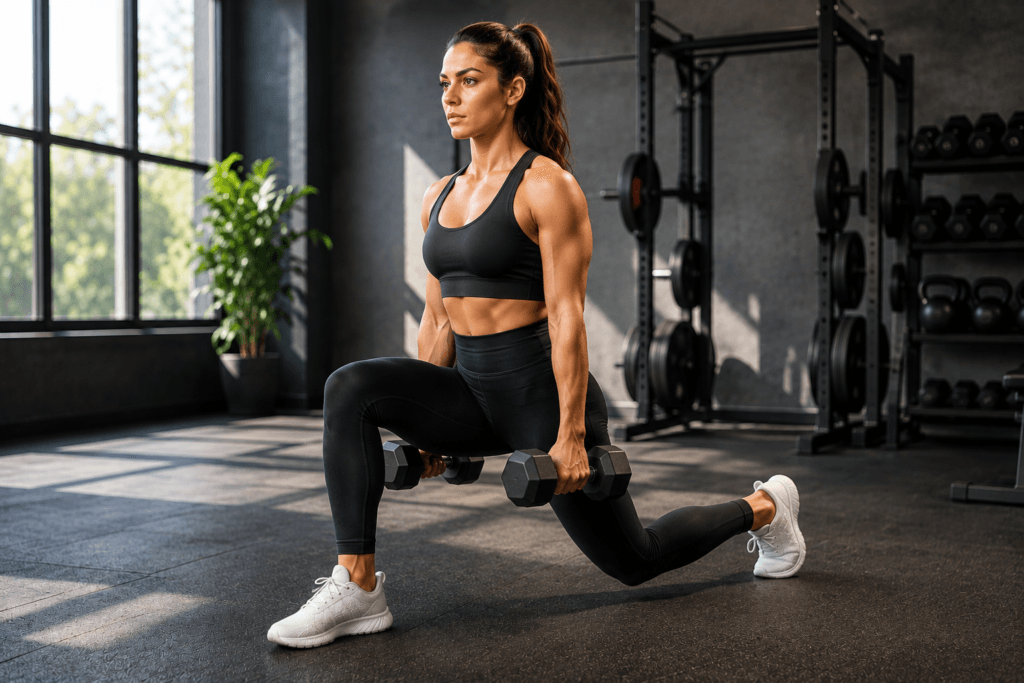 Dumbbell Walking Lunges