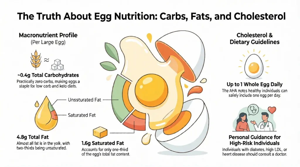 How Many Carbs and How Much Fat Are in an Egg?