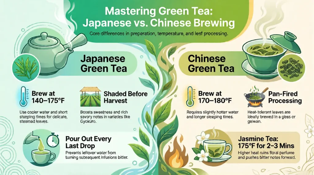 Japanese Green Tea & Chinese Green Tea Brew